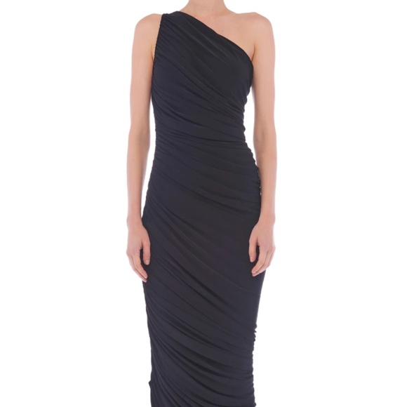 Norma Kamali DIANA DRESS black one shoulder - Picture 3 of 16